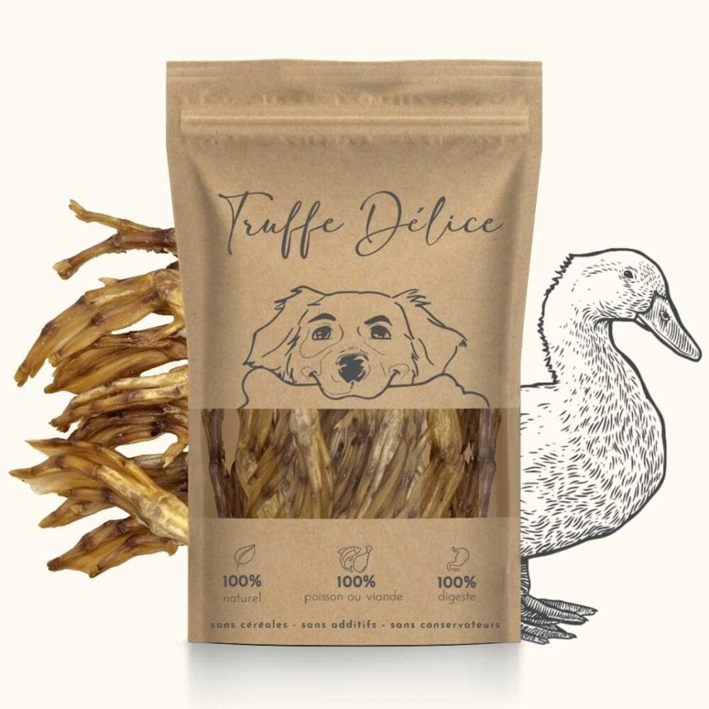 Pattes de canard séchées pour chien