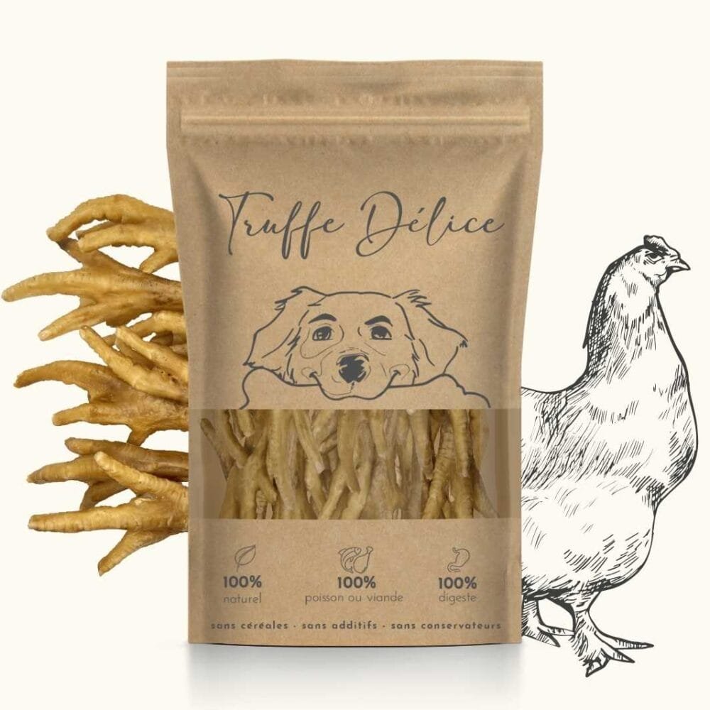 Pattes de poulet séchées pour chien