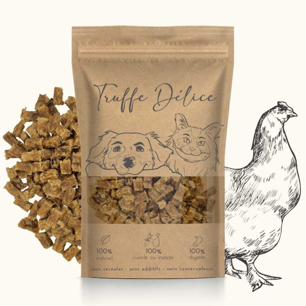 Friandises naturelles d'entrainement au poulet pour chien et chat