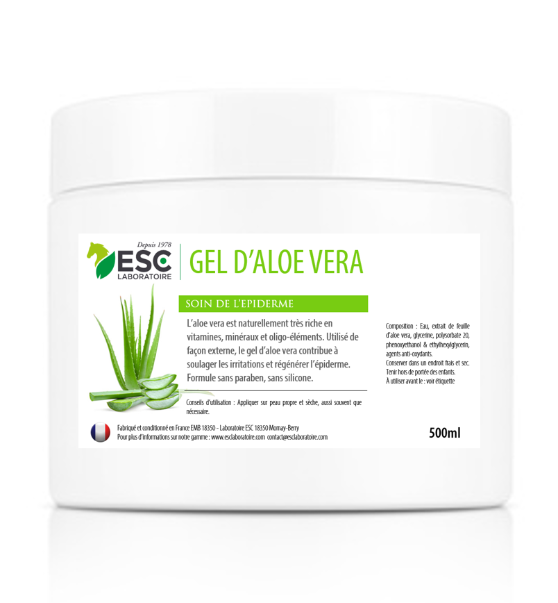 Gel d'Aloe Vera soin de l'épiderme pour cheval