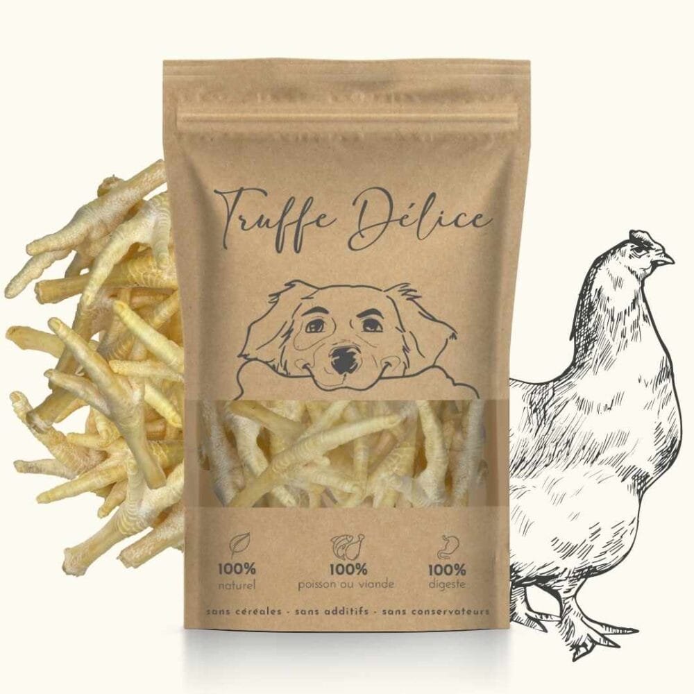 Pattes de poulet soufflées pour chien
